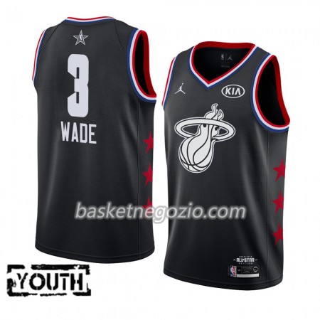 Canotte Bambino Miami Heat Dwyane Wade 3 2019 All-Star Jordan Brand Nero Swingman